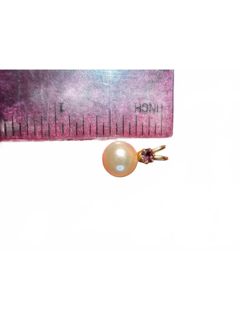 Vintage Pearl and Amethyst Pendant with Gold Tone Setting